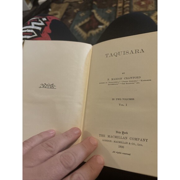 F. Marion Crawford  TAQUISARA  1896 Volume I Macmillan, NY B173 - Picture 4 of 16